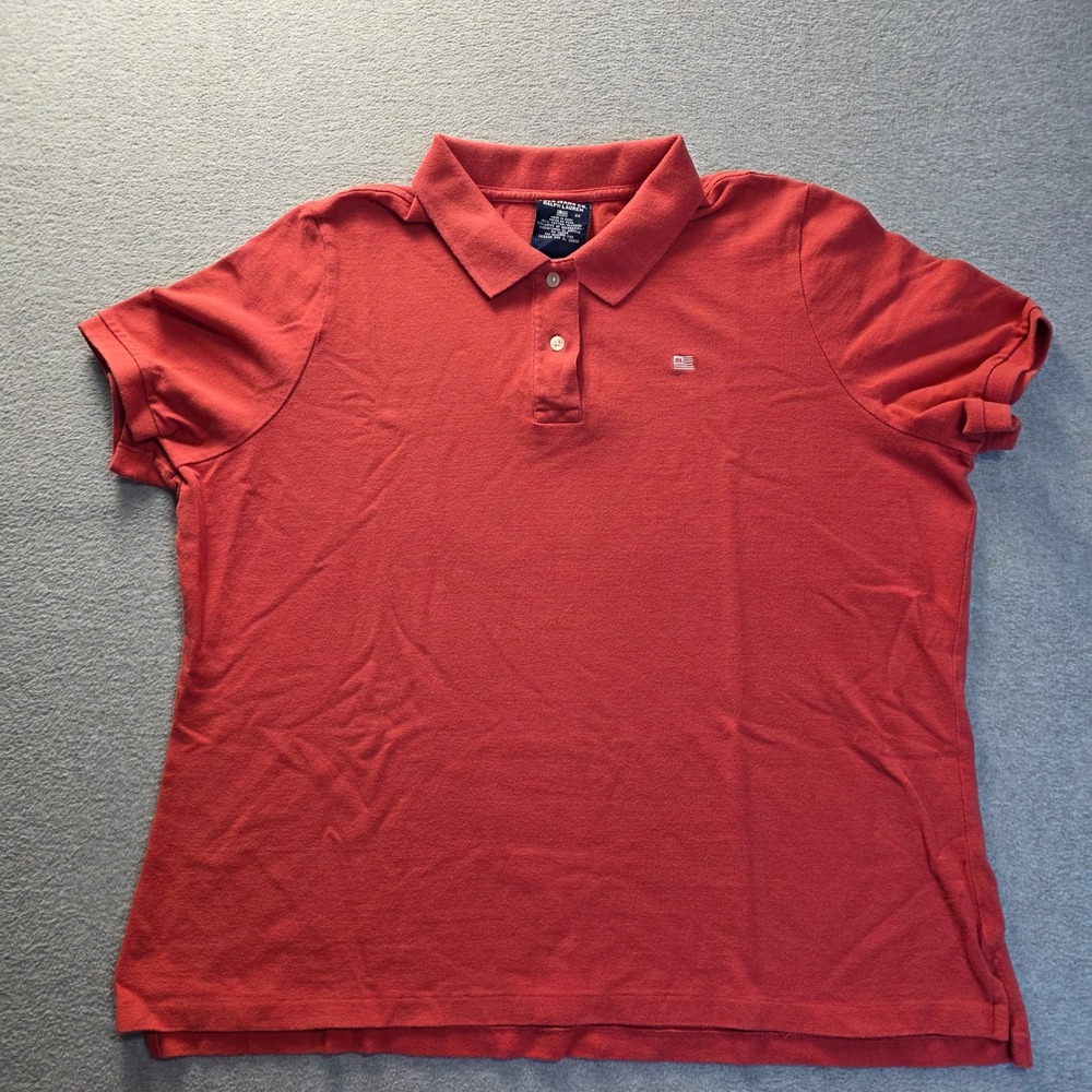Polo Jeans Co Ralph Lauren Polo Shirt Mens 3X Red RL Flag Logo 100% Cotton Retro